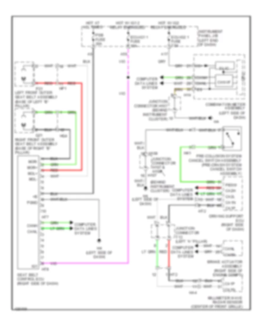Pre Collision Wiring Diagram for Lexus ES 350 2014
