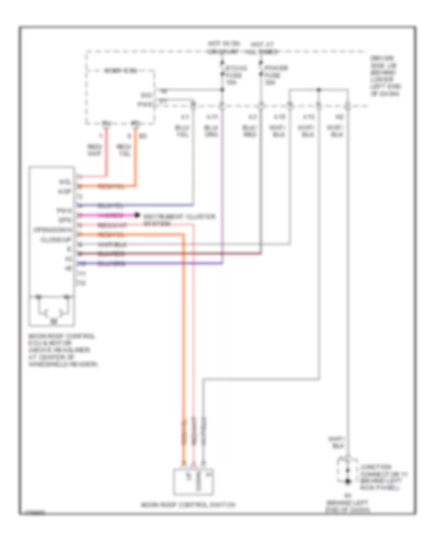 Moonroof Wiring Diagram for Lexus GX 470 2003