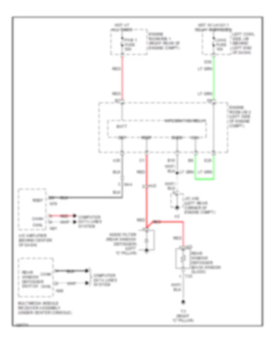 Rear Defogger Wiring Diagram for Lexus GS 350 2014
