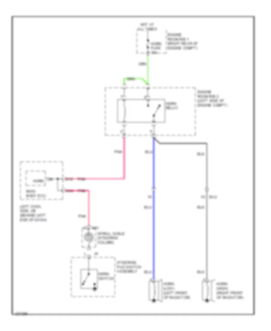Horn Wiring Diagram for Lexus GS 350 2014