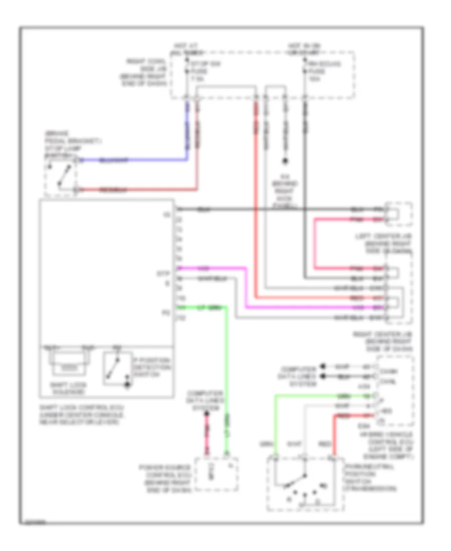 Shift Interlock Wiring Diagram for Lexus GS 450h 2011