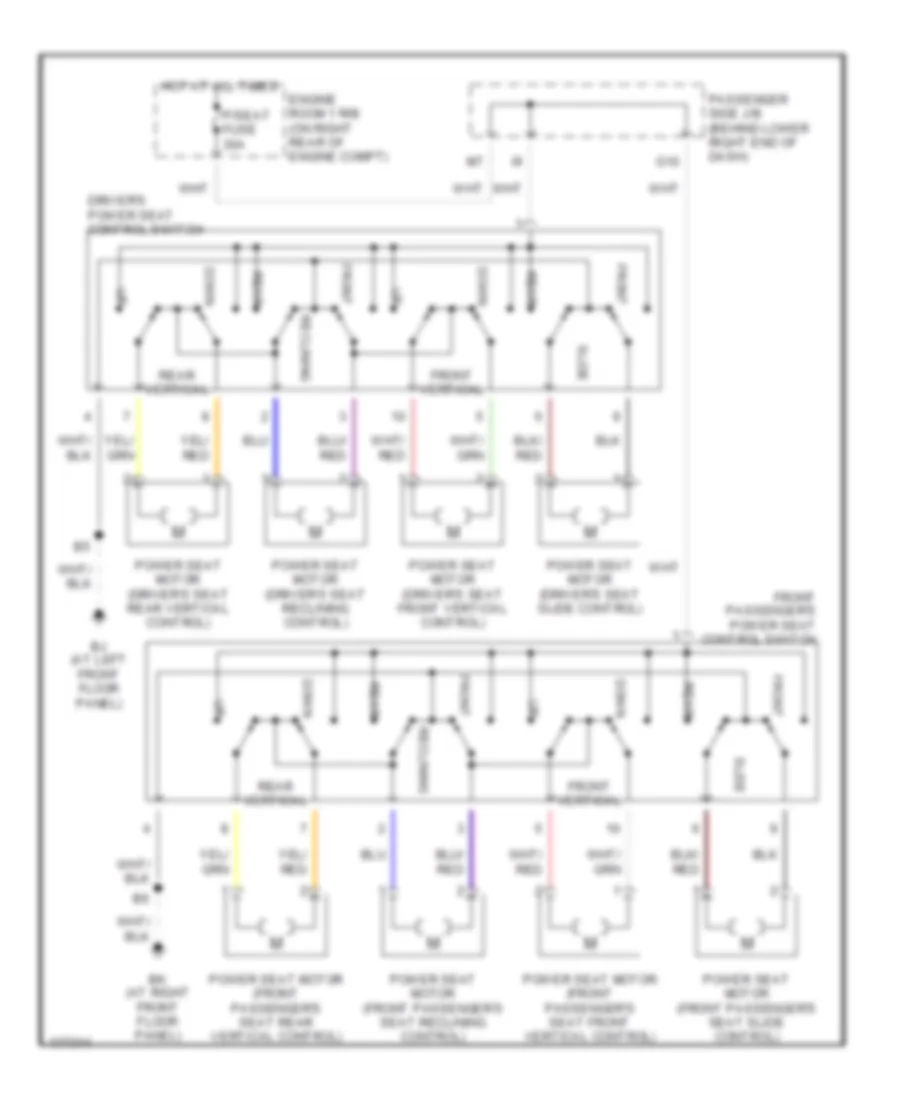 Power Seats Wiring Diagram for Lexus IS 300 2003