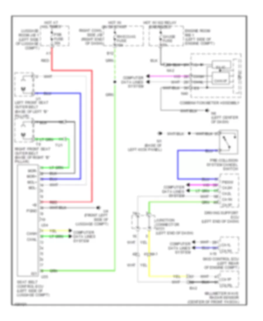 Pre Collision Wiring Diagram for Lexus GS 450h 2014