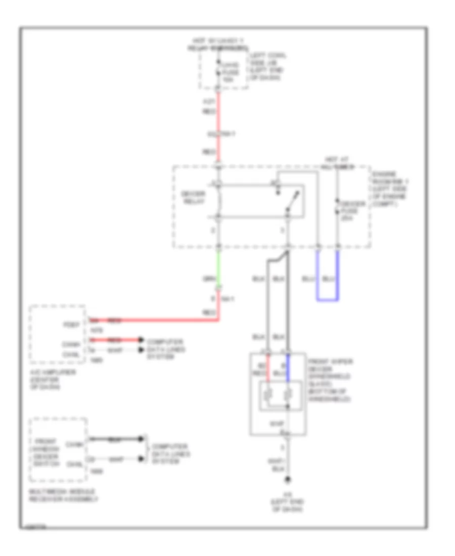 Front Deicer Wiring Diagram for Lexus GS 450h 2014
