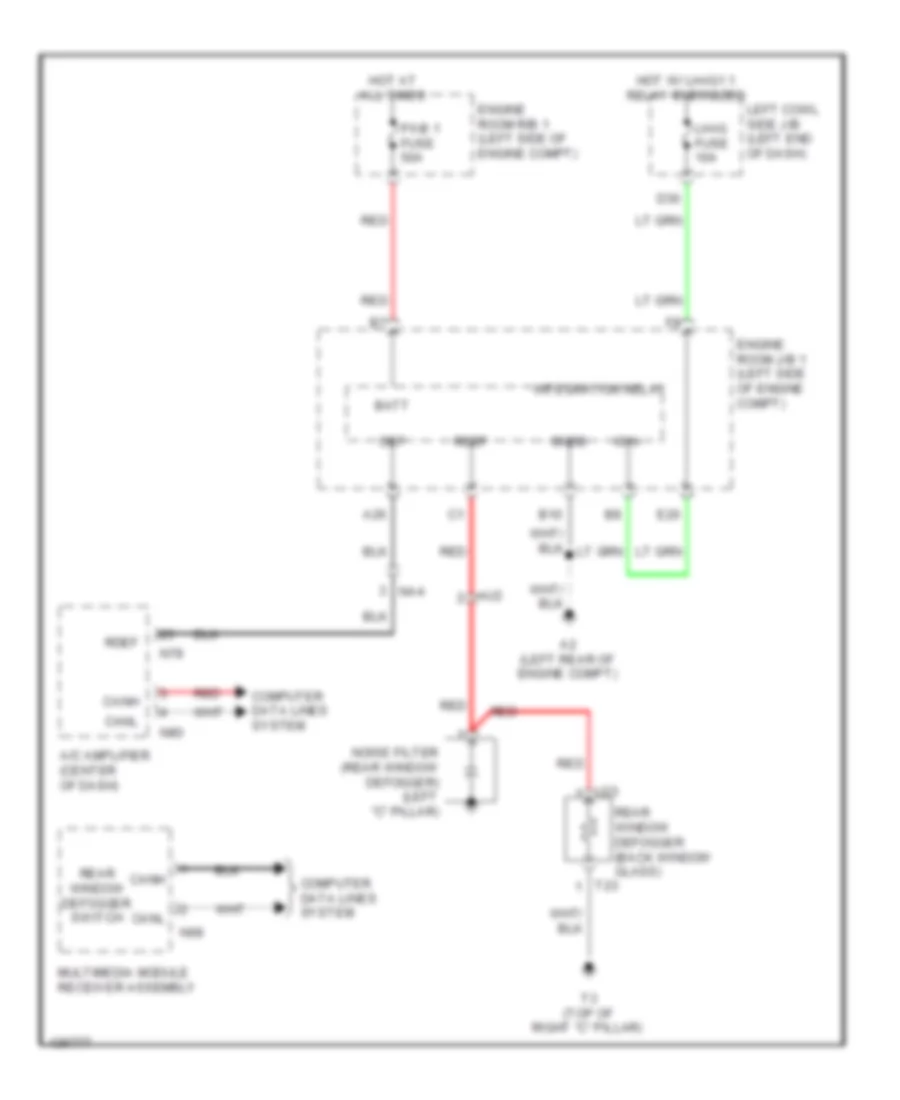 Rear Defogger Wiring Diagram for Lexus GS 450h 2014