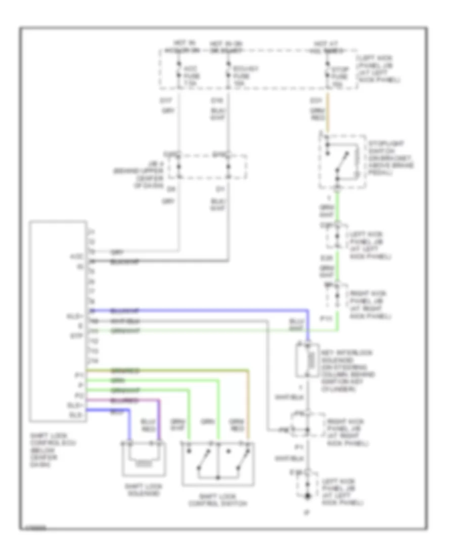 Shift Interlock Wiring Diagram for Lexus LX 470 2003