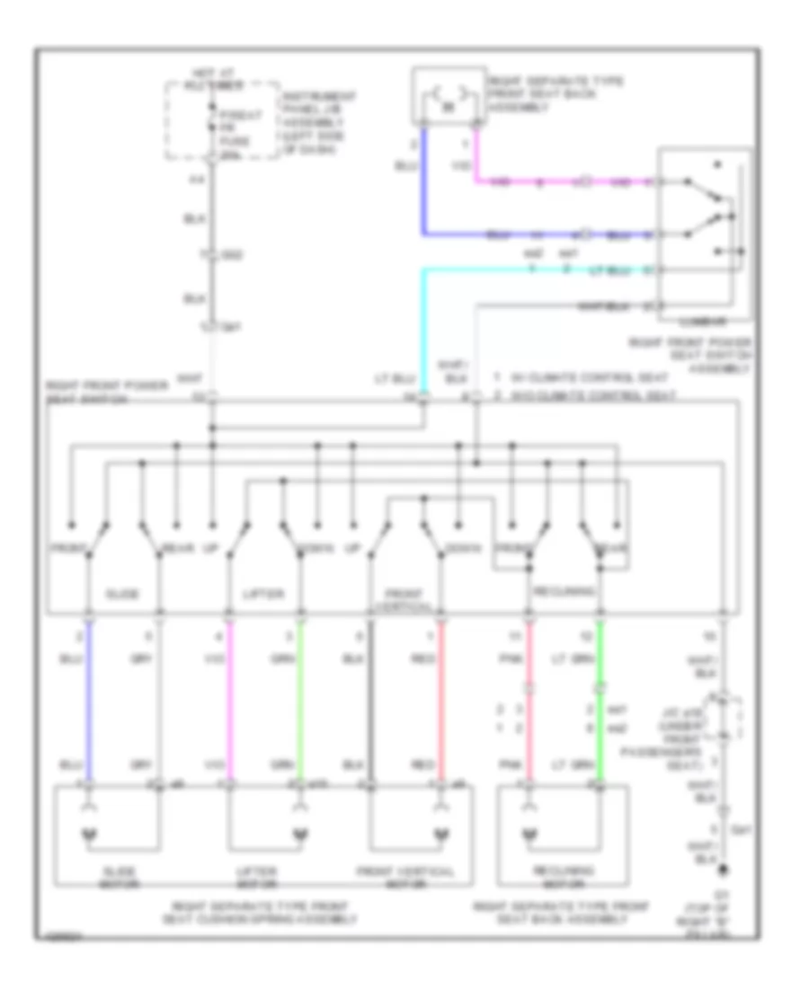 Passenger Power Seat Wiring Diagram for Lexus GX 460 2014