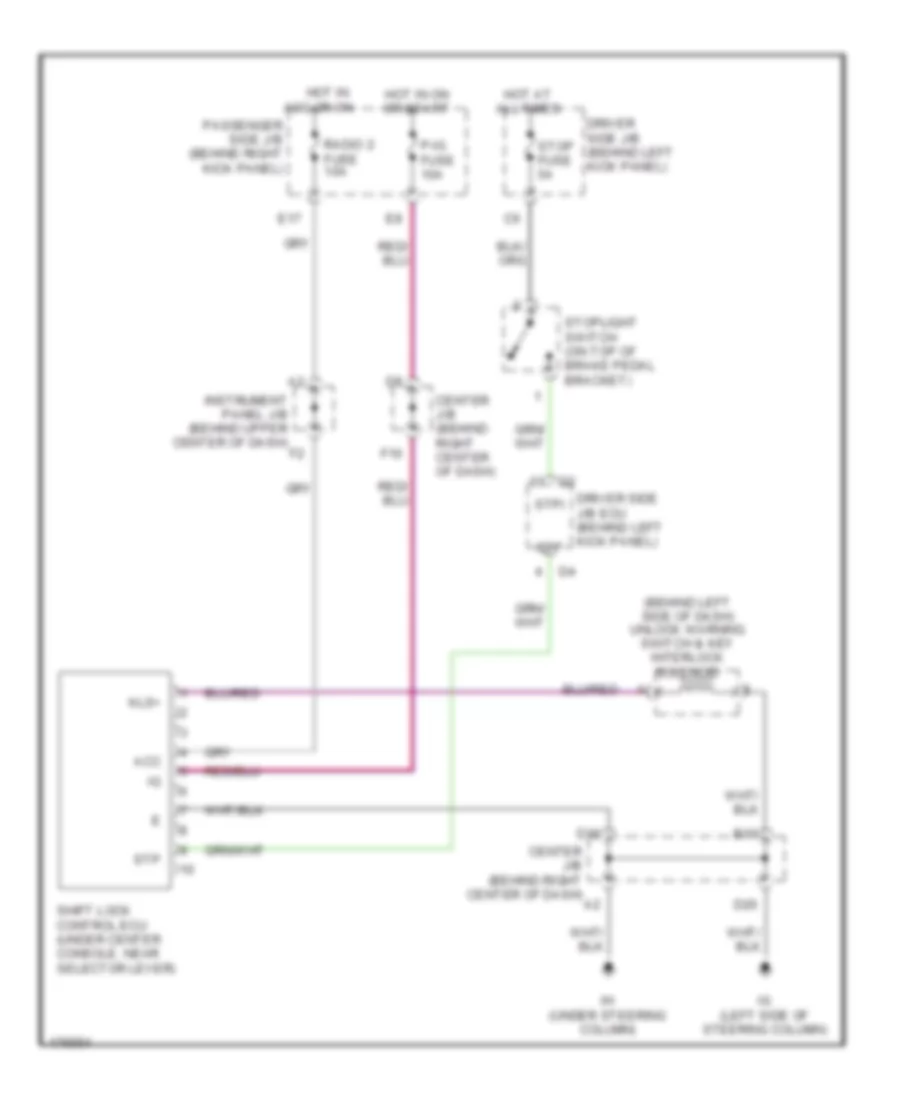 Shift Interlock Wiring Diagram for Lexus SC 430 2003
