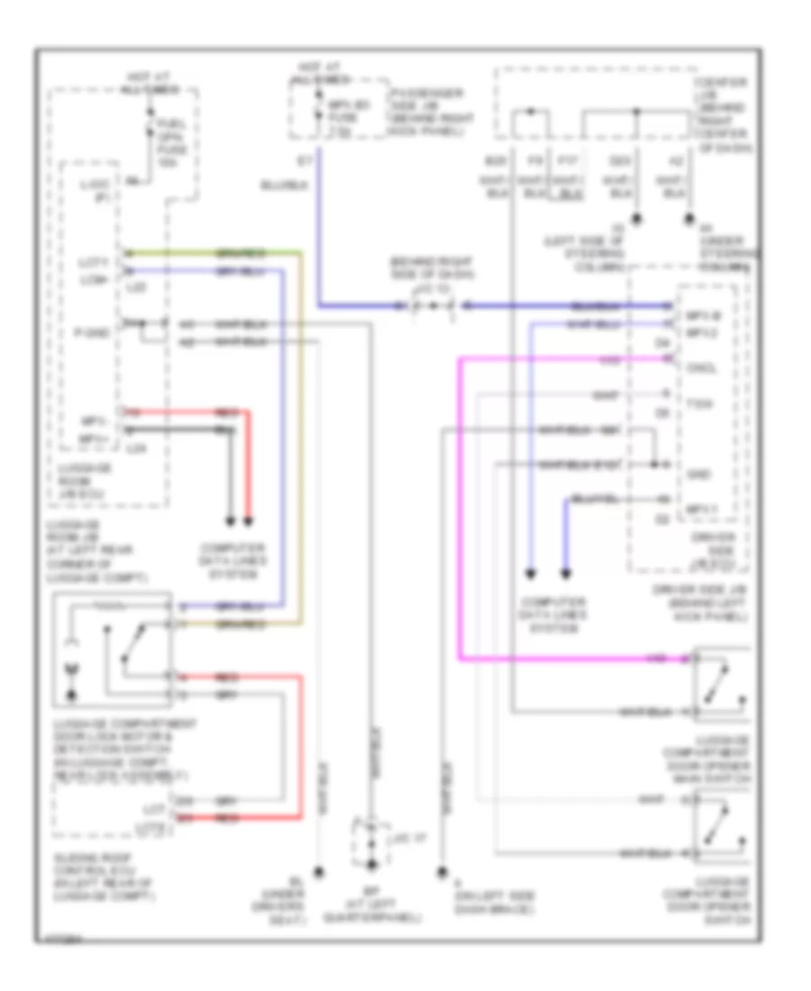 Trunk Release  Pull Down Wiring Diagram for Lexus SC 430 2003