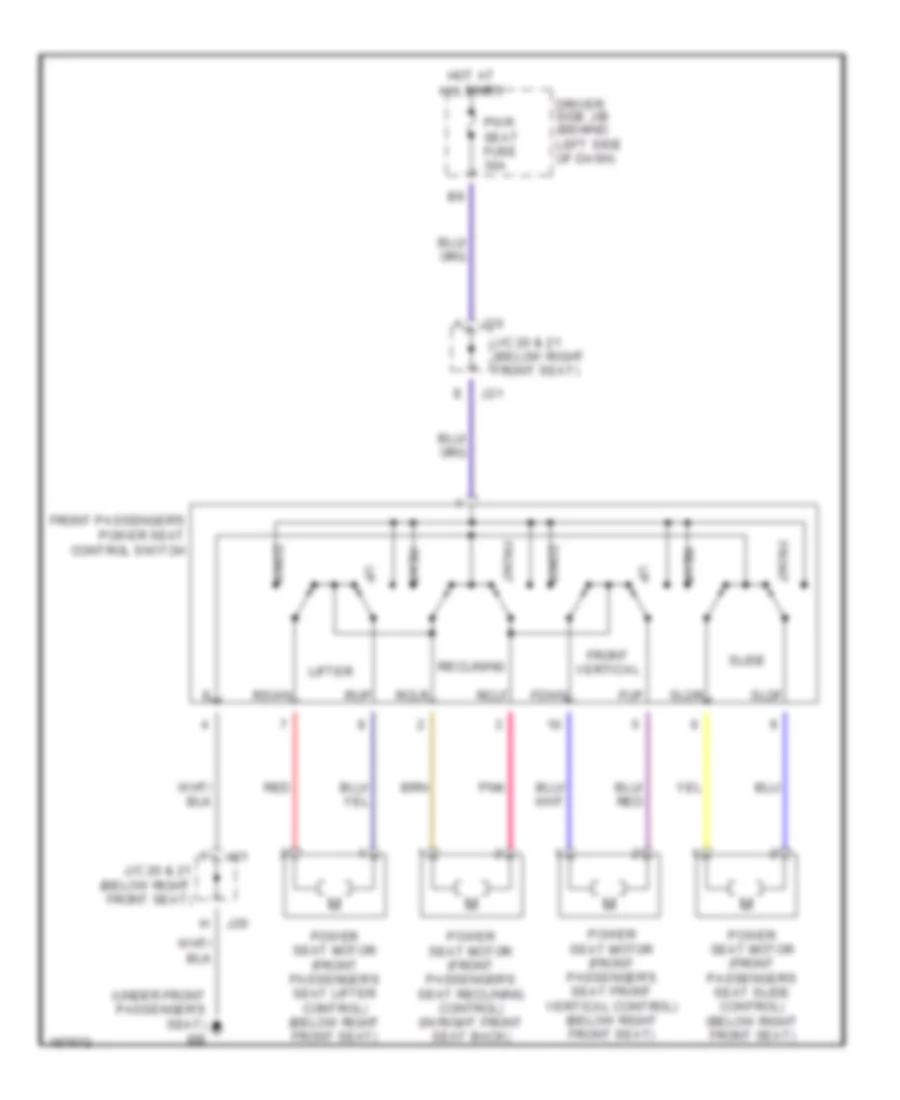 Passenger Seat Wiring Diagram for Lexus ES 330 2004
