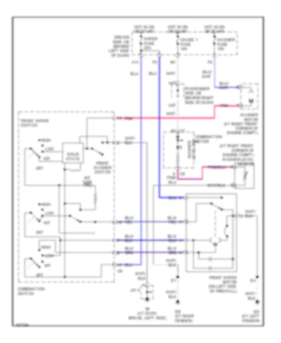 WiperWasher Wiring Diagram, without Auto Wiper System for Lexus ES 330 2004