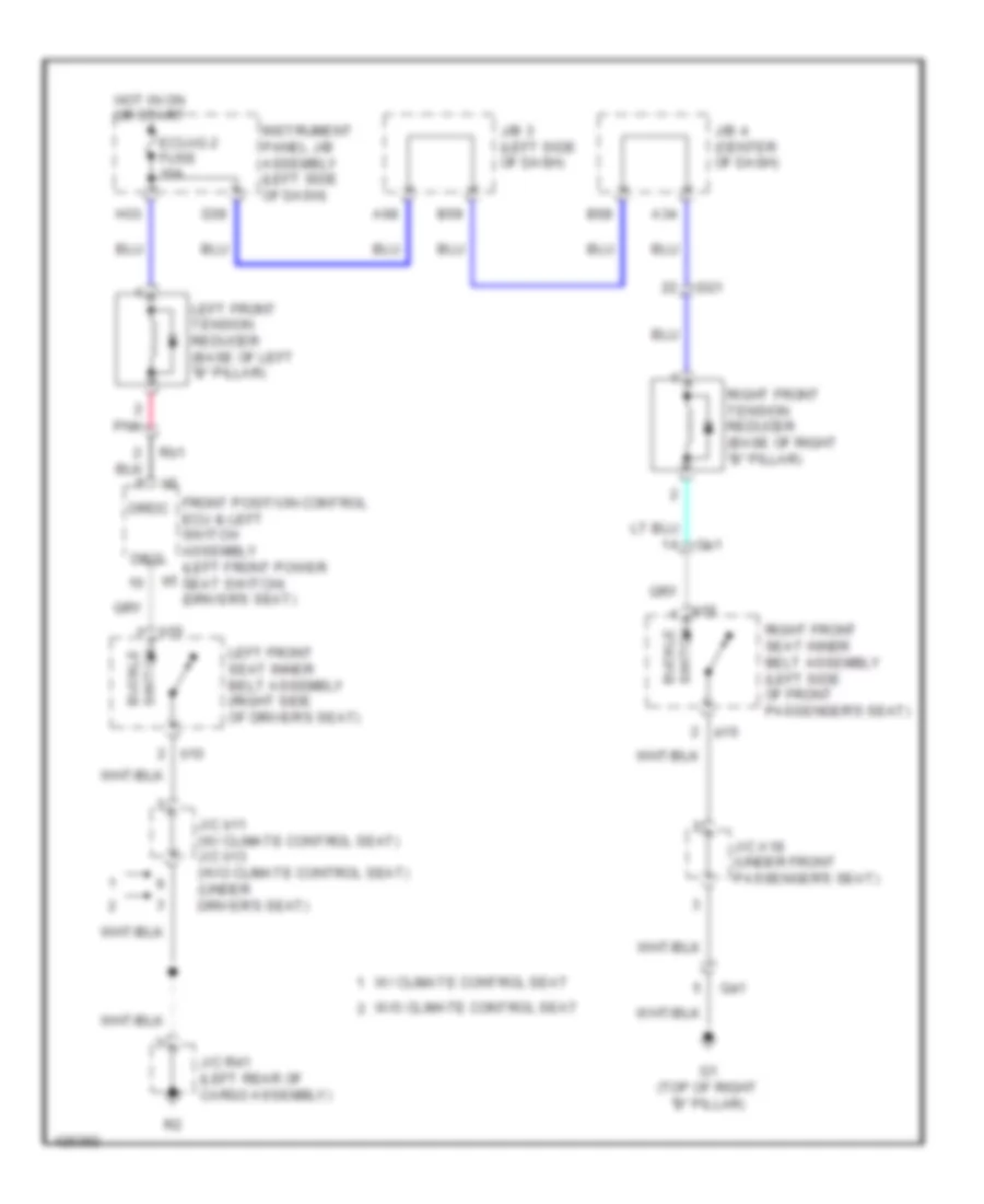 Passive Restraints Wiring Diagram for Lexus GX 460 Premium 2014