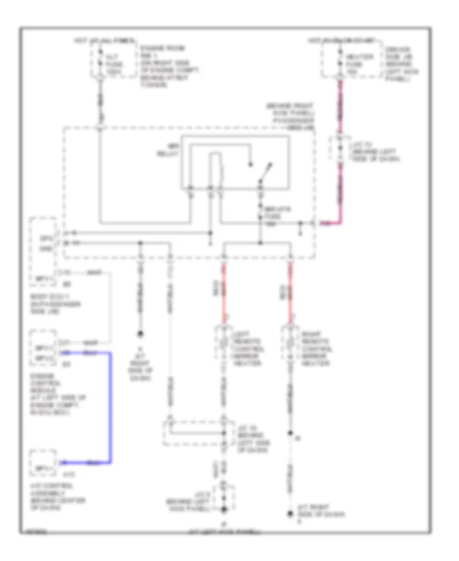 Heated Mirrors Wiring Diagram for Lexus GS 300 2004