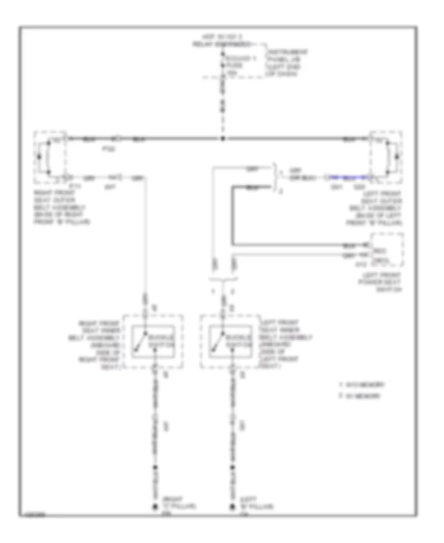 Passive Restraints Wiring Diagram for Lexus IS 250 2014