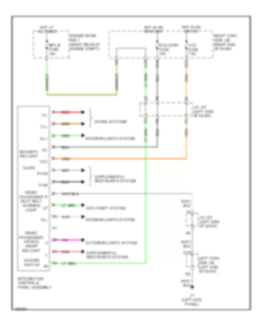 Integration Control and Panel Wiring Diagram for Lexus IS 250C 2014