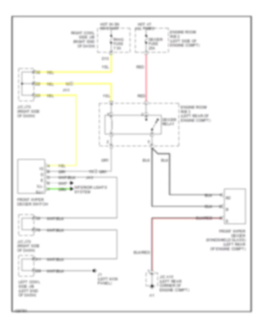 Front Deicer Wiring Diagram for Lexus IS 250C 2014