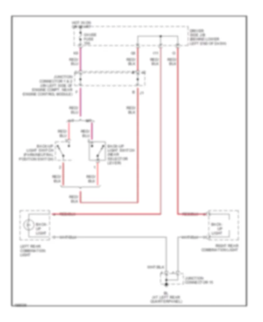 Back up Lamps Wiring Diagram for Lexus IS 300 SportCross 2004