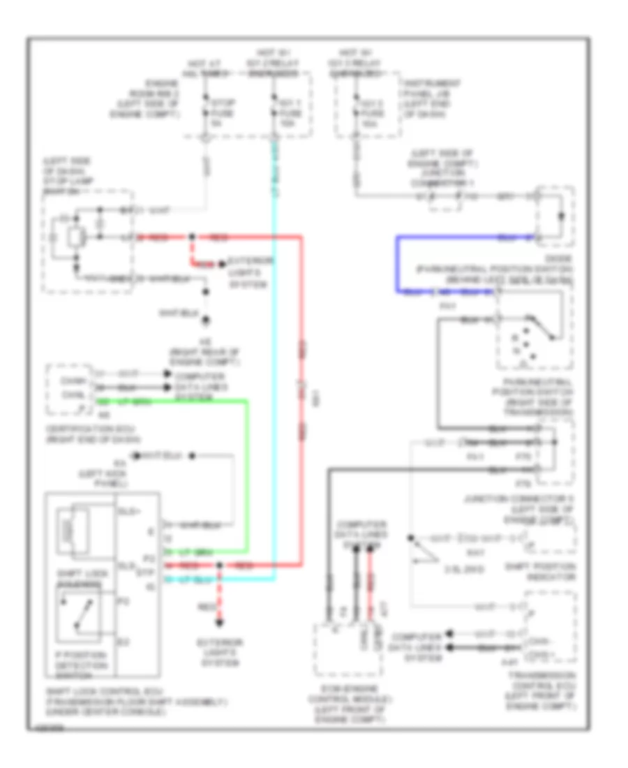 Shift Interlock Wiring Diagram for Lexus IS 350 F Sport 2014