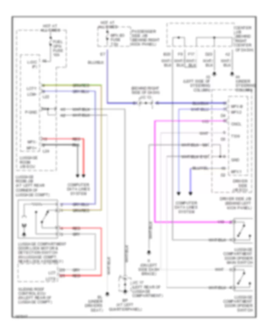 Trunk Release  Pull Down Wiring Diagram for Lexus SC 430 2004