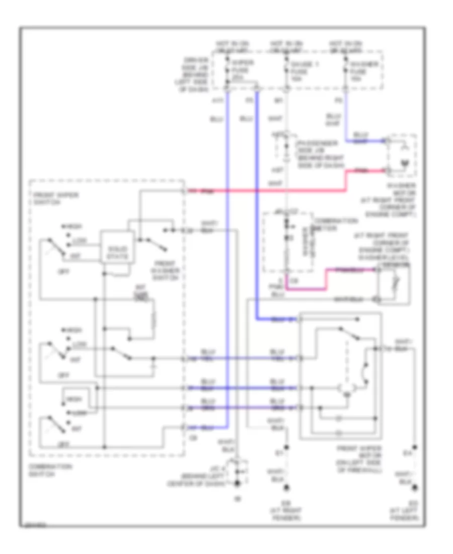WiperWasher Wiring Diagram, without Auto Wiper System for Lexus ES 330 2005