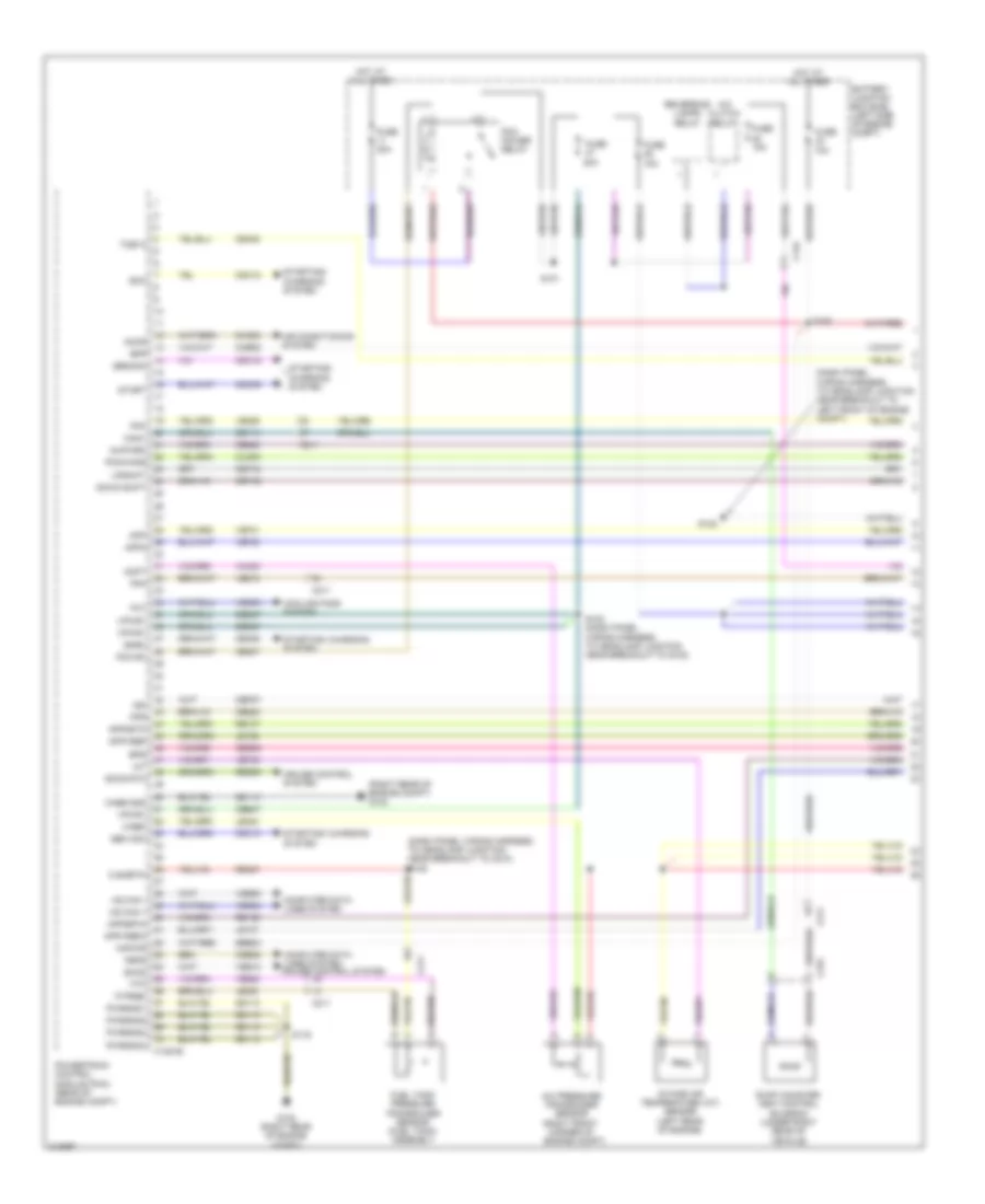 3.5L звукопровод, Электросхема системы управления двигателем (1 из 6) для Lincoln MKS 2011