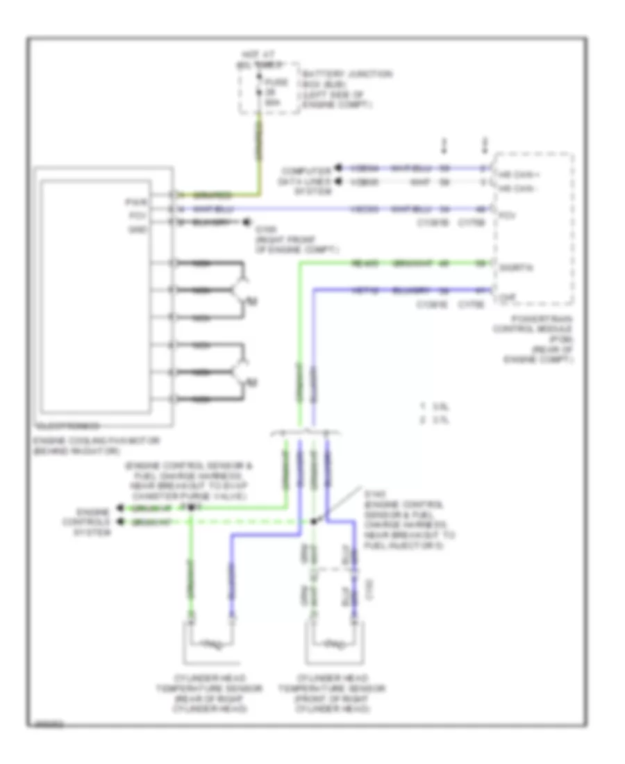 Электросхема системы охлаждения для Lincoln MKT 2012