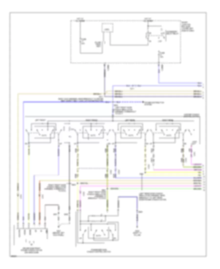 Электросхема стеклоподъемников (1 из 2) для Lincoln MKT 2012