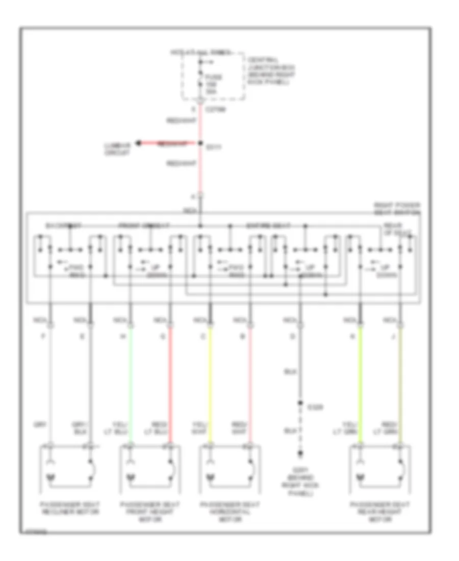 Электросхема привода пассажирского сиденья для Lincoln Navigator 2003