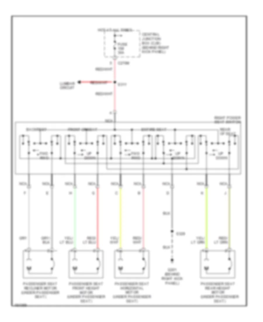 Электросхема привода пассажирского сиденья для Lincoln Navigator 2006