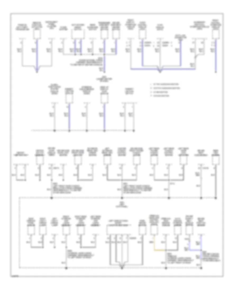 Ground Distribution Wiring Diagram (2 of 3) for Lincoln MKS 2010