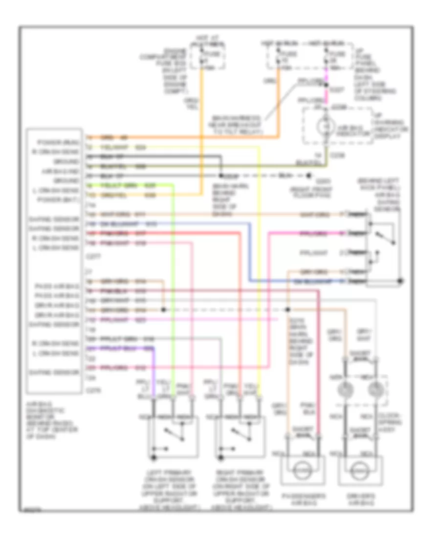 Supplemental Restraint Wiring Diagram for Lincoln Mark VIII 1997