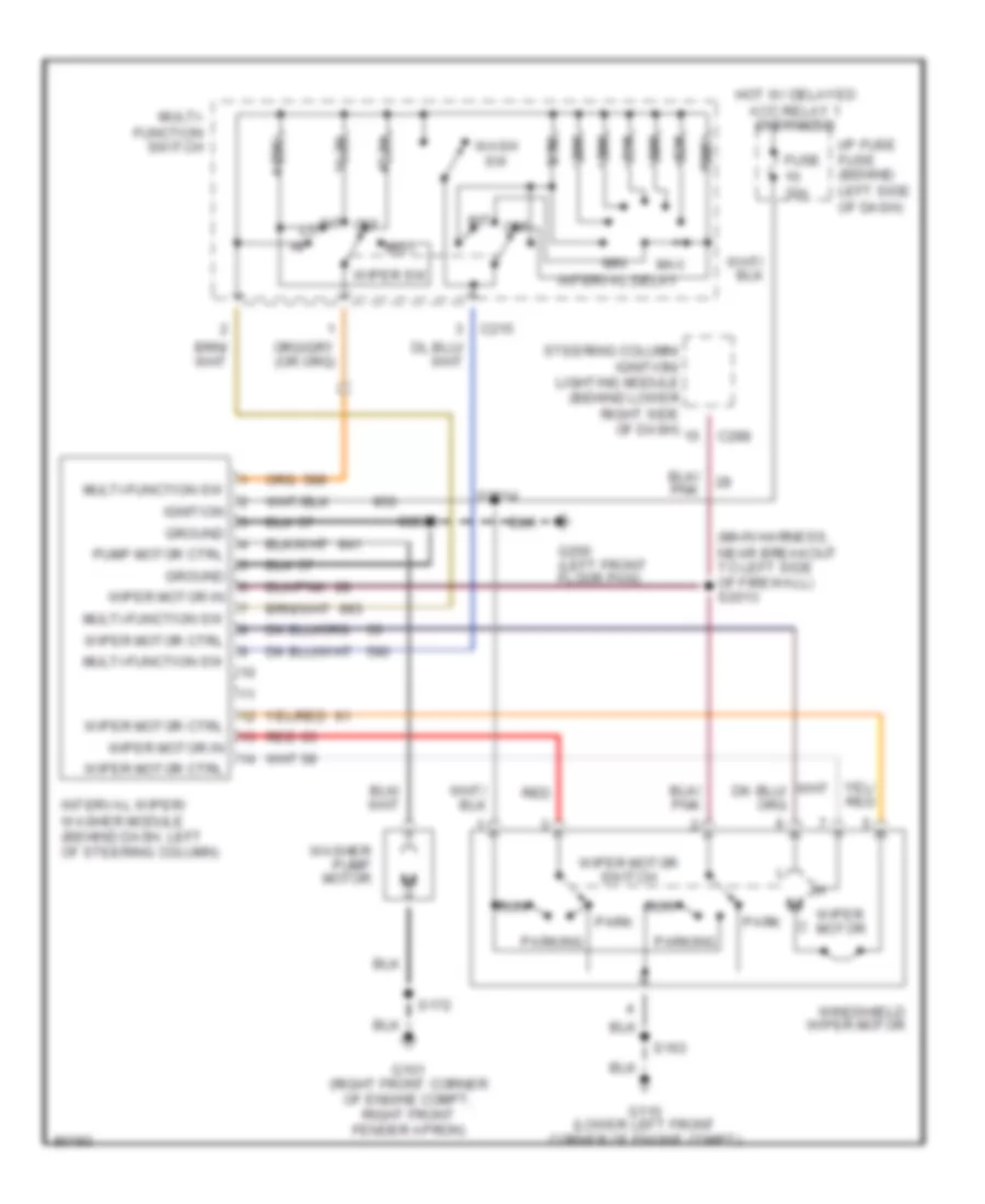 WiperWasher Wiring Diagram for Lincoln Mark VIII 1997