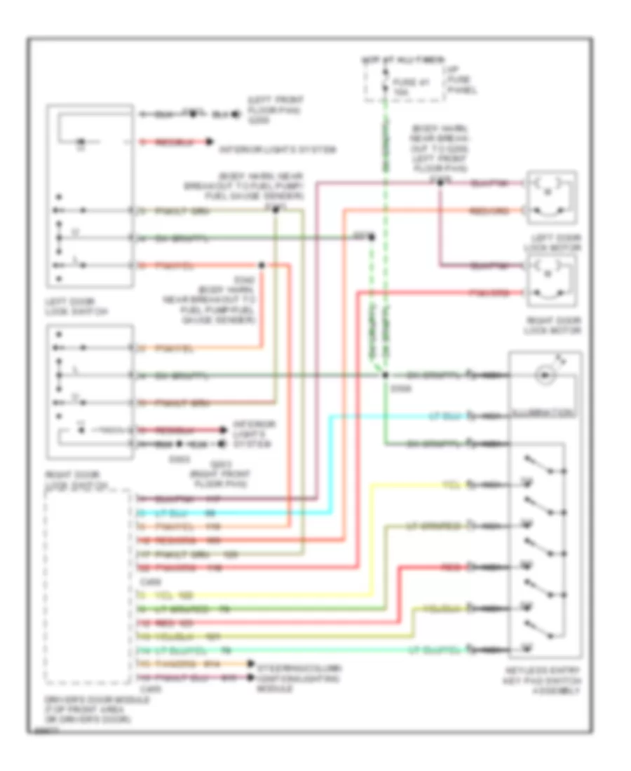 Power Door Lock Wiring Diagram for Lincoln Mark VIII LSC 1997