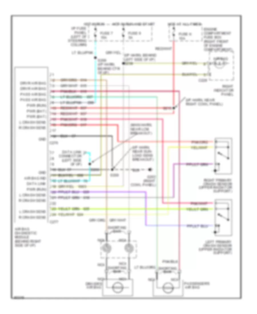 Supplemental Restraint Wiring Diagram for Lincoln Town Car Cartier 1997