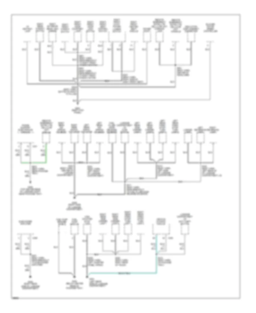 Ground Distribution Wiring Diagram (3 of 3) for Lincoln Continental 1998