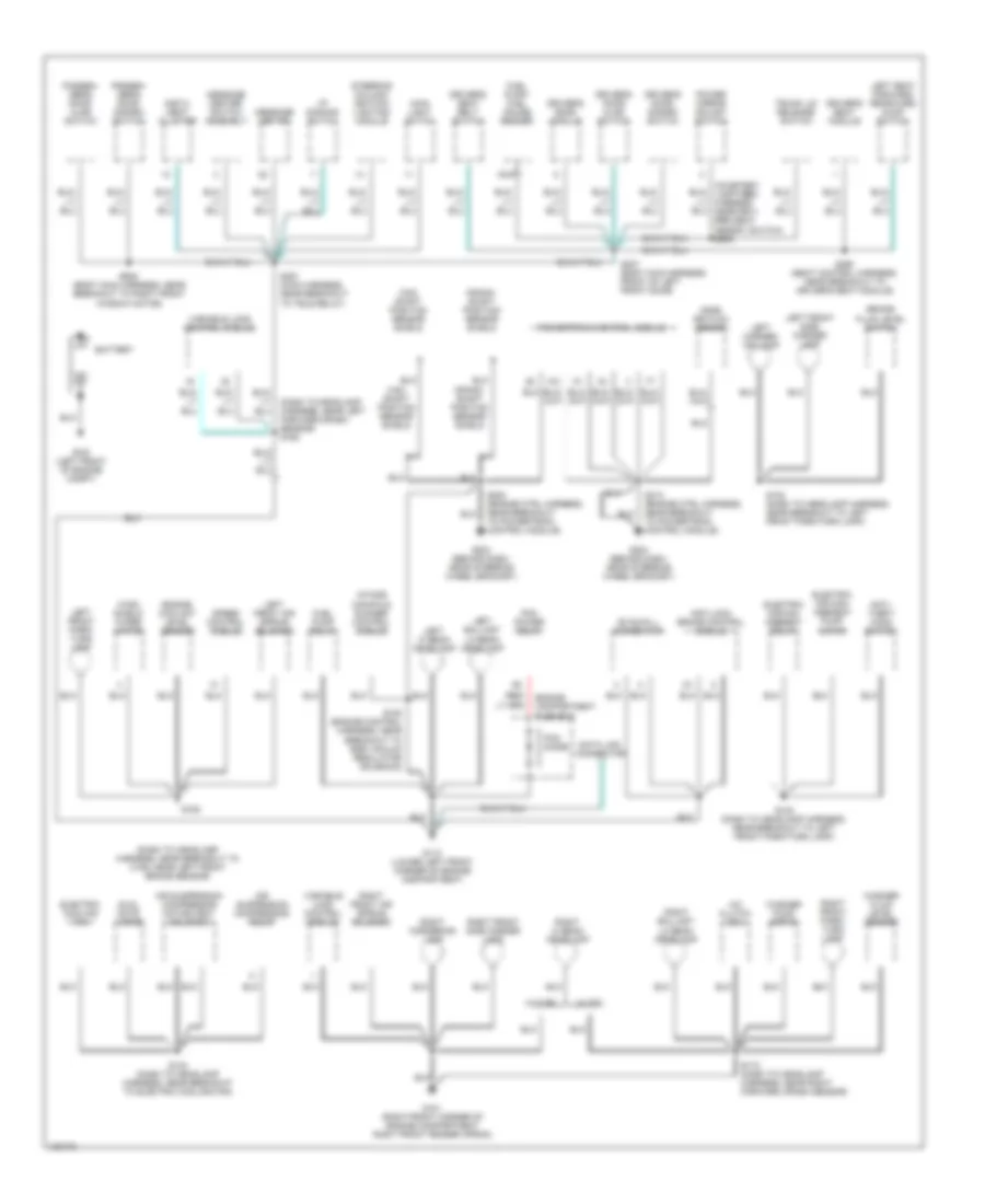Ground Distribution Wiring Diagram 1 of 3 for Lincoln Mark VIII 1998