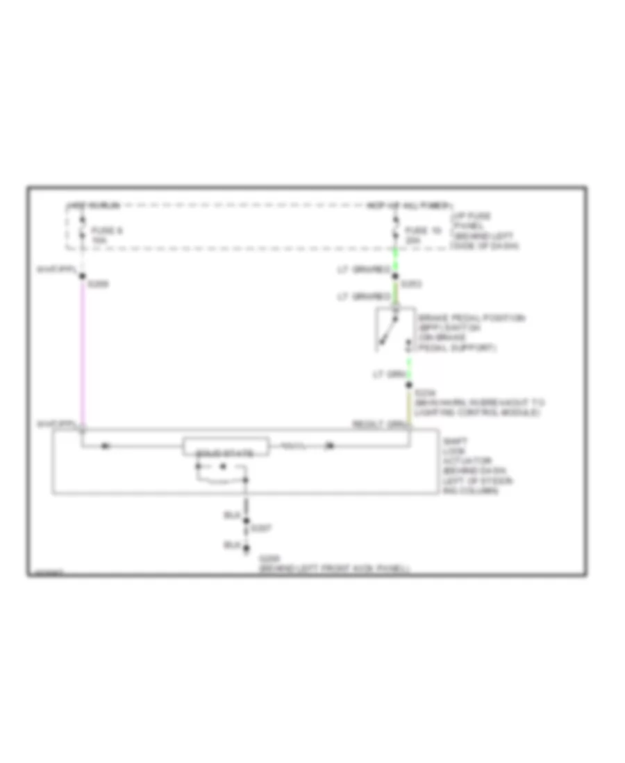 Shift Interlock Wiring Diagram for Lincoln Town Car Cartier 1998