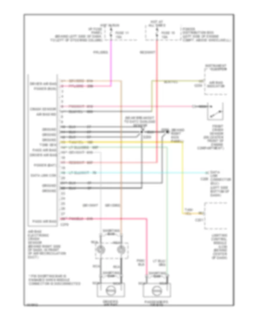 Supplemental Restraint Wiring Diagram for Lincoln Town Car Cartier 1998