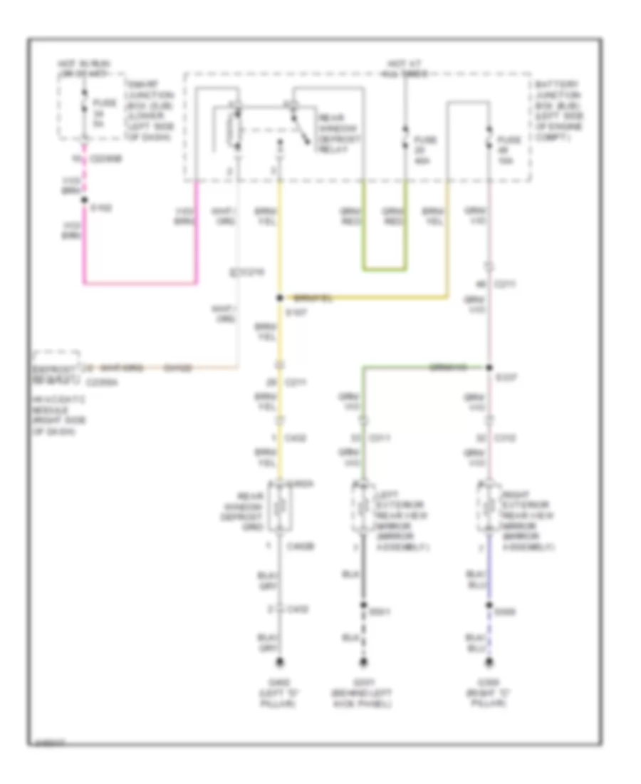 Defoggers Wiring Diagram for Lincoln MKT EcoBoost 2011