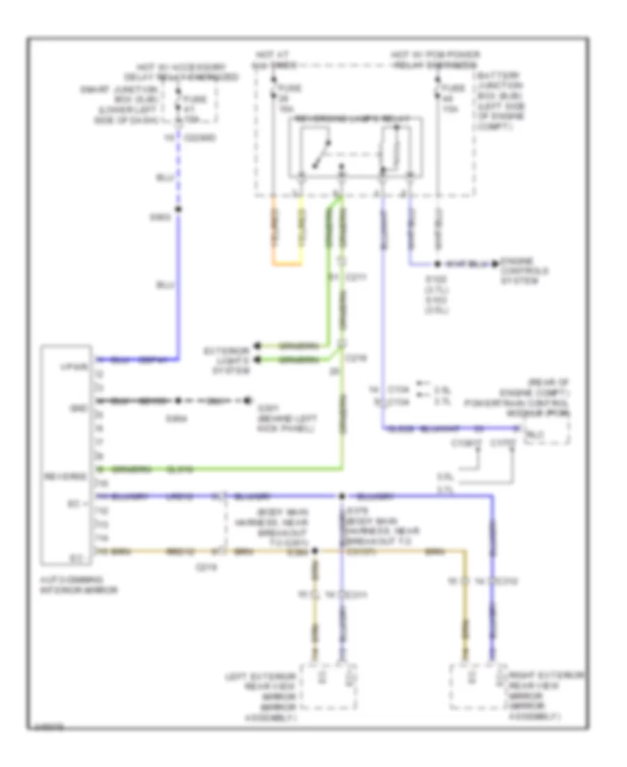 Power Mirrors Wiring Diagram for Lincoln MKT EcoBoost 2011