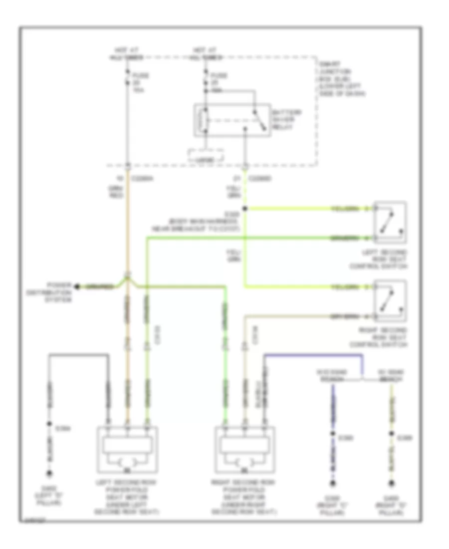 Second Row Folding Seat Wiring Diagram for Lincoln MKT EcoBoost 2011