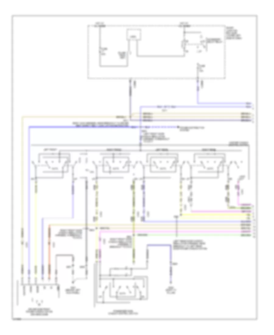 Power Windows Wiring Diagram 1 of 2 for Lincoln MKT EcoBoost 2011