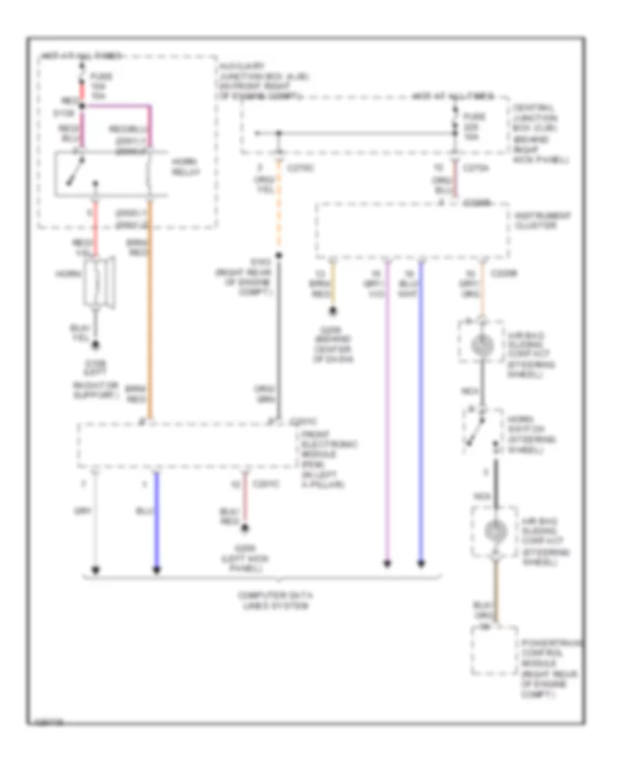 Horn Wiring Diagram for Lincoln LS 2000
