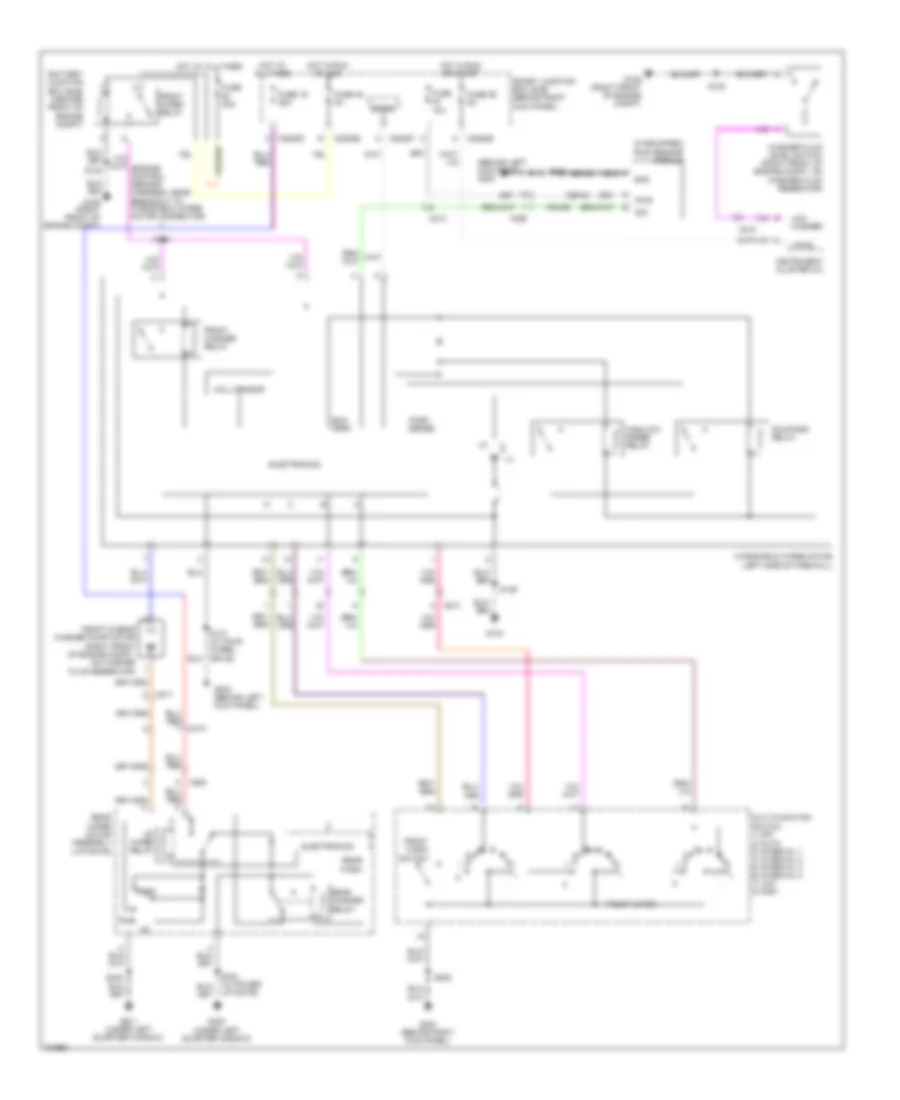 Электросхема передних стеклоочистителей дворников и омывателя лобового стекла для Lincoln Navigator L 2011