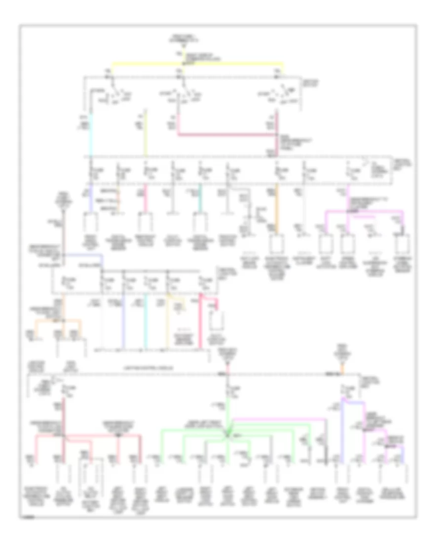 Power Distribution Wiring Diagram (2 of 3) for Lincoln Town Car Cartier 2000