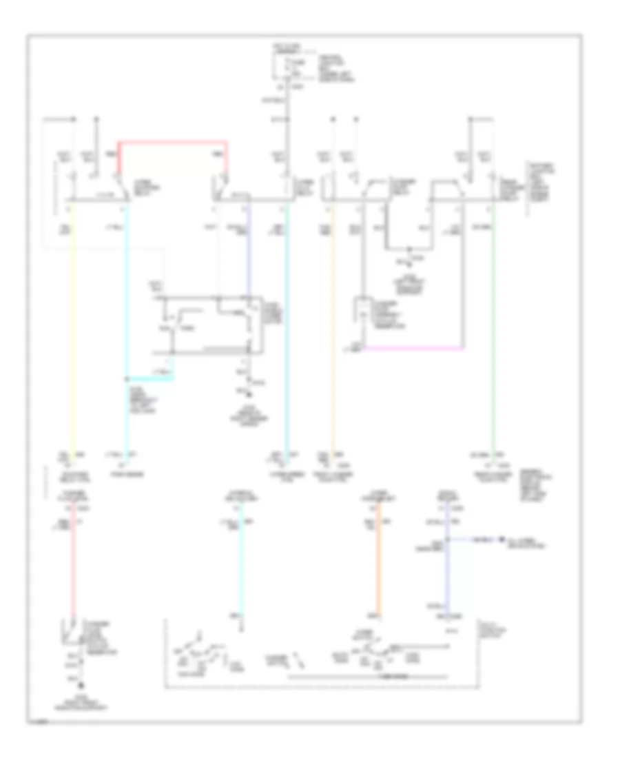 Электросхема переднего дворника стеклоочистителя и омывателя для Lincoln Navigator 2001