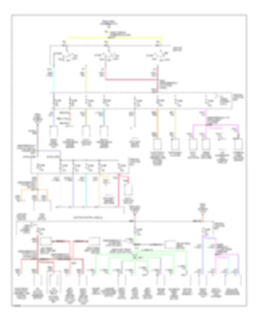 Power Distribution Wiring Diagram (2 of 3) for Lincoln Town Car Cartier L 2001