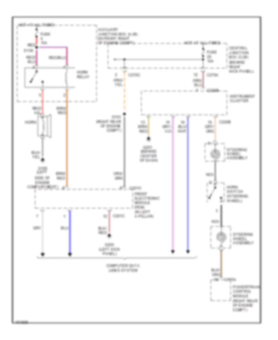 Horn Wiring Diagram for Lincoln LS 2002
