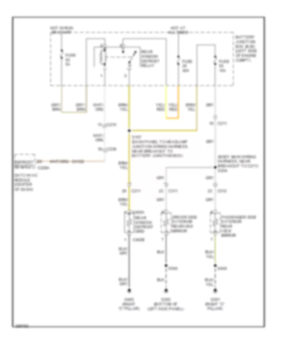 Defoggers Wiring Diagram for Lincoln MKS 2013