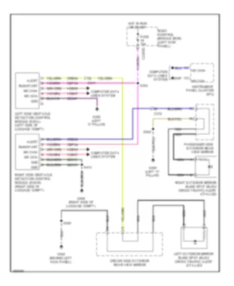 Blind Spot Information System Wiring Diagram for Lincoln MKS 2013
